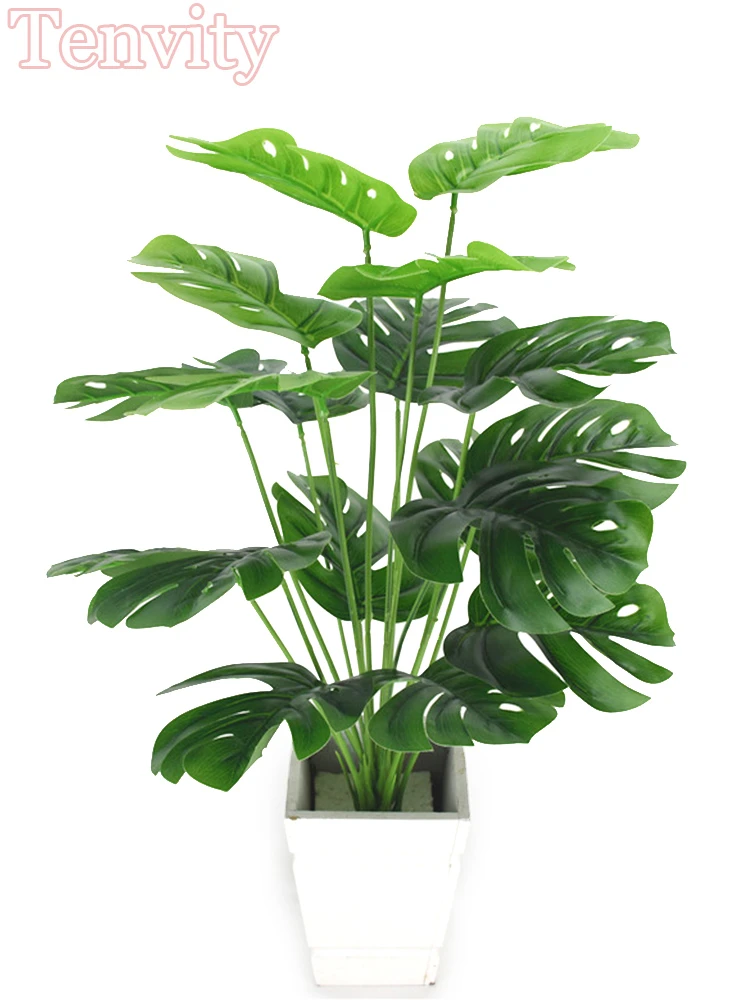 Feuilles de palmier vertes artificielles, longue fausse plante Monstera  tropicale en plastique pour décoration de balcon, salon, chambre à coucher,  jardin | AliExpress