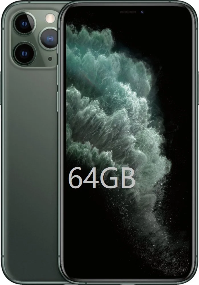 iPhone 11 Pro/Pro Max Тройная камера заднего вида 5,8/6," Super AMOLED дисплей A13 Чипсет IOS 13 смартфон MI BlueTooth - Цвет: Midnight Green 64G