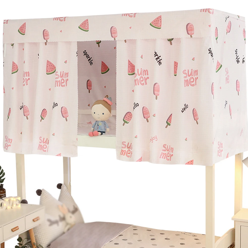 

Blackout Home Dustproof Student Dormitory Elegant Cloth Decor Bed Curtain Single School Mosquito Protection Printed Shading