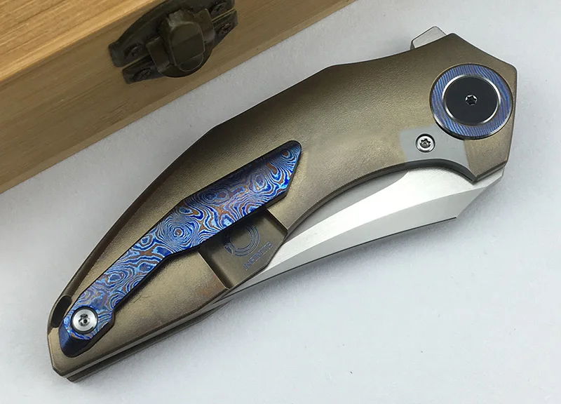 LEMIFSHE сумеречный Флип складной нож шарикоподшипник S90V лезвие одна титановая ручка для кемпинга открытый Фруктовый Нож EDC инструмент