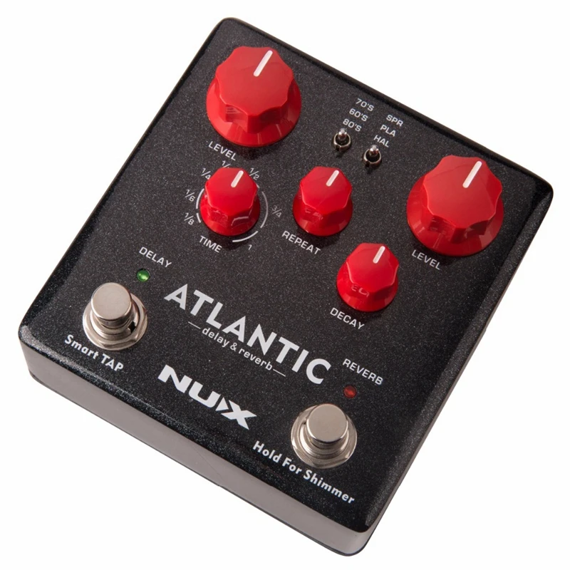 Педаль эффектов Nux Atlantic Multi Delay и Reverb с внутренней маршрутизацией и вторичными эффектами реверберации