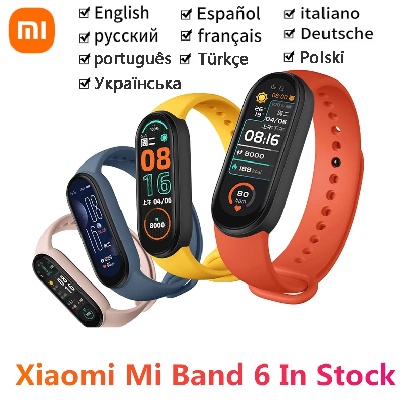 Смарт-браслет Xiaomi Mi Band 6 водонепроницаемый AMOLED-экран пульсометр кислород