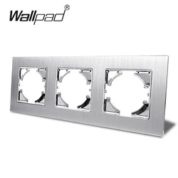 Enhanced Silver Metal Frame for Modular EU Standard Switch and Socket, Aluminum Wallpad Series