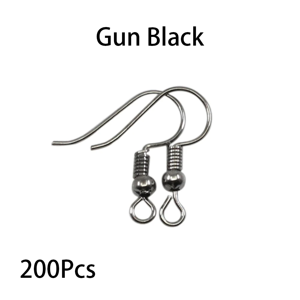 200pcs/lot 20x17mm Earring Findings Ear Clasps Hooks Fittings DIY Jewelry Making Accessories Iron Hook Ear wire Jewelry Supplies - Цвет: Gun Black