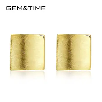 

Gem&Time Vintage Sterling Silver 925 Solid Square Stud Earrings For Women Jewelry pendientes plata de ley 925 mujer SE0175