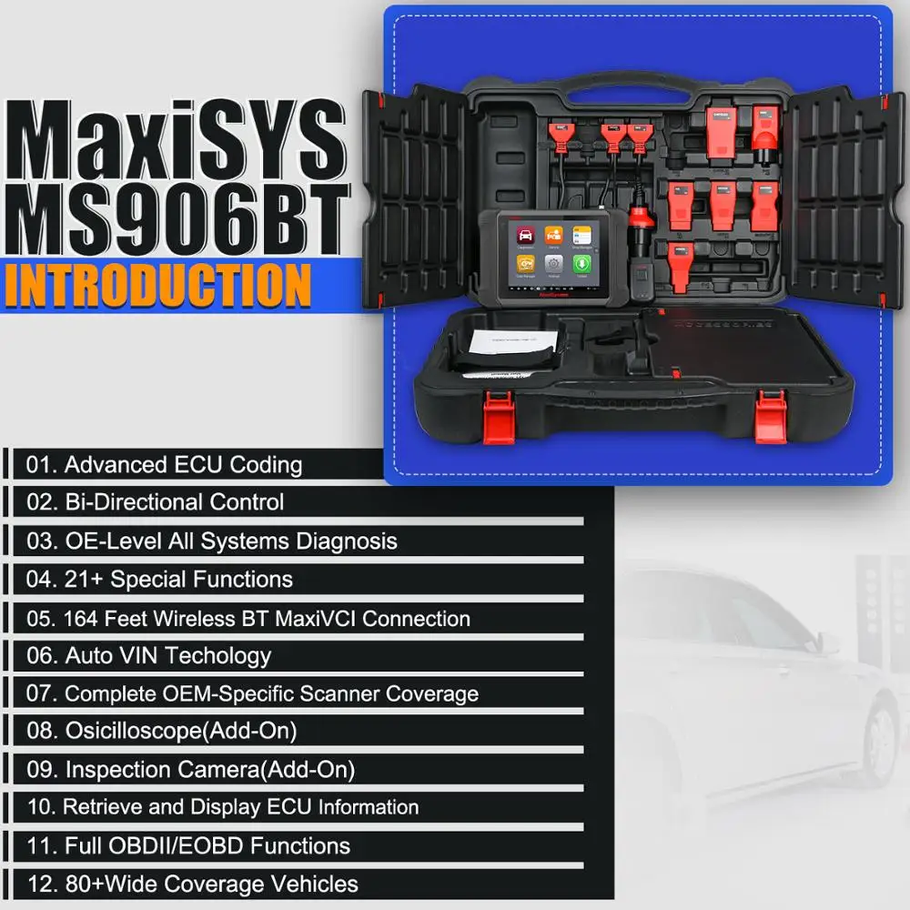 Autel MaxiSys MS906BT сканер Pro OBD2 автомобильный диагностический инструмент OBD 2