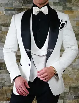 

Elegant Men Suit Groom Wear 2018 New Groomsmen Casual Fashion Blazer Slim Prom Tuxedo Wedding Suits For Men Bridegroom 3 Pieces