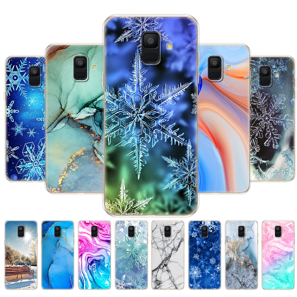 Чехол для Samsung Galaxy A6 2018 с двумя SIM-картами SM A600 A600F samsung plus A605 A605F мраморным рисунком