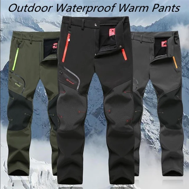 US $14.92 Men Winter Waterproof Pants 2019 Casual Trekking Hiking Mens Trousers Warm Plus Size Camping Climb 