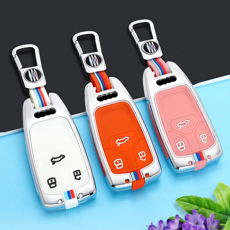 Coperture-della-cassa-della-copertura-chiave-dell-automobile-in-lega-di-zinco-per-Audi-A6-A5.jpg Custodia/cover per Chiave/telecomando in lega di zinco per Audi A6 A5 Q7 S4 S5 A4 B9 Q7 A4L 4m TT TTS RS 8S 2016 2017 2018 accessori auto portachiavi - Coperture della cassa della copertura chiave dell automobile in lega di zinco per Audi A6 A5