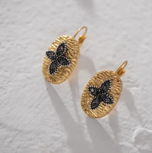 gold Винтажные серьги-кольца с крестиком, офисные женские серьги, ретро, золотые, серебряные, цветные серьги-кольца, модные ювелирные изделия, дешевая цена, Прямая поставка - Окраска металла: gold