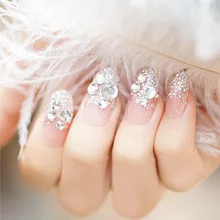 326-телесного пудрового цвета, круглый носок, плоская подошва, алмазная резинка-готовая продукция, маникюр, поддельные ногти,, невеста, маникюрные наклейки