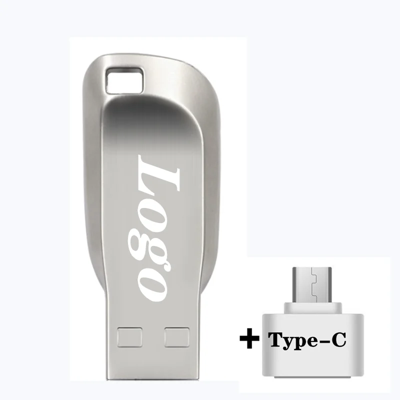 Металлический водонепроницаемый флеш накопитель 2 в 1 Usb Type C 0 высококачественный