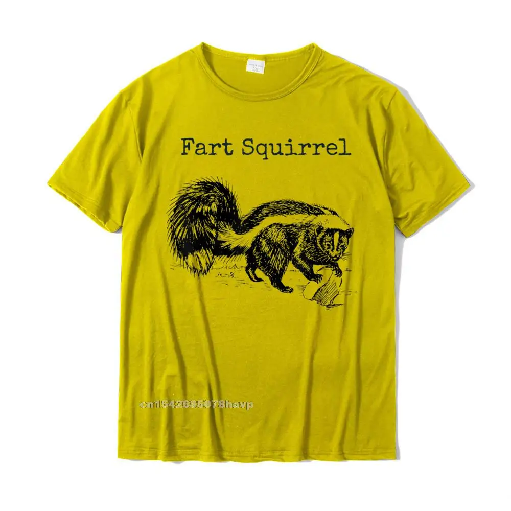 comfortable T Shirts Short Sleeve Leisure Retro Men's NEW YEAR DAY Tops Shirts Leisure Top T-shirts Round Collar 100% Cotton Funny Fart Squirrel Skunk Wrong Animal Name Stupid Gag Joke T-Shirt__71. yellow