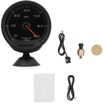 

60mm 12V Fuel Pressure Gauge Oil Press Gauge White Led Fuel Gauge Universal