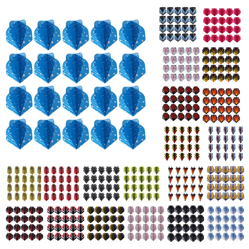20pcs Dart Flights Standard Geometric Patterns Darts Flights Protectors Darts Accessories Kit