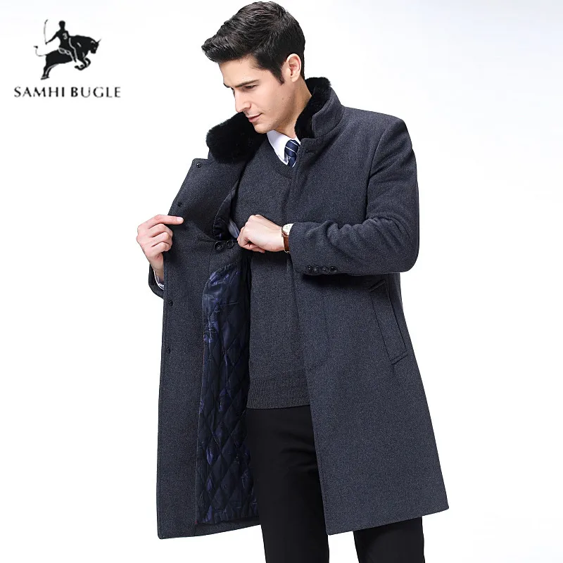 Winter Warm Wool Coat Men Thick Overcoats Topcoat Mens Single Breasted Wool Long Trench Coat Men Soft Fur Collar Men's Coat Winter Warm Wool Coat Men Thick Overcoats Topcoat Mens Single Breasted Wool Long Trench Coat Men Soft Fur Collar Men's Coat