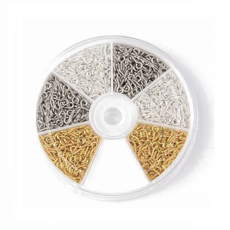 

600-900pcs 8/10mm Tiny Eye Pins Screw Eyepins Hook Gold Silver Clasps Beads Pendants Connector Findings For DIY Jewelry Making