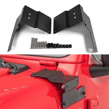 

for Jeep Wrangler JL 2018 A-Pillar Driving Work Light Mount Bracket Offroad Anto Engine Hood Lamp Holder Clamps