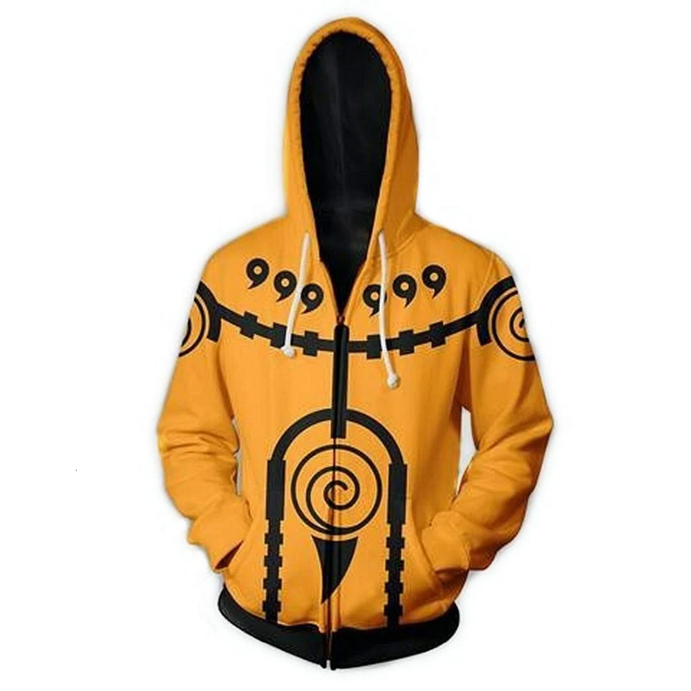 Fasion Anime Zipper Hoodies Men Women Cosplay Naruto 3D Hoody Cool Autmn Coat Hooded Sweatshirts Streetwear Casual Sweatshirts
