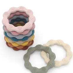 Mordedor de silicona de grado alimenticio para bebé, juguete Molar para cuidado de la salud, cognitivo táctil, juguete de dentición para recién nacido, regalo sin BPA
