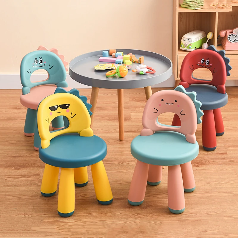 Baby Home Chair Children Stool Plastic Thickened Footboard Indoor Toy Sofa Seat Dinosaur