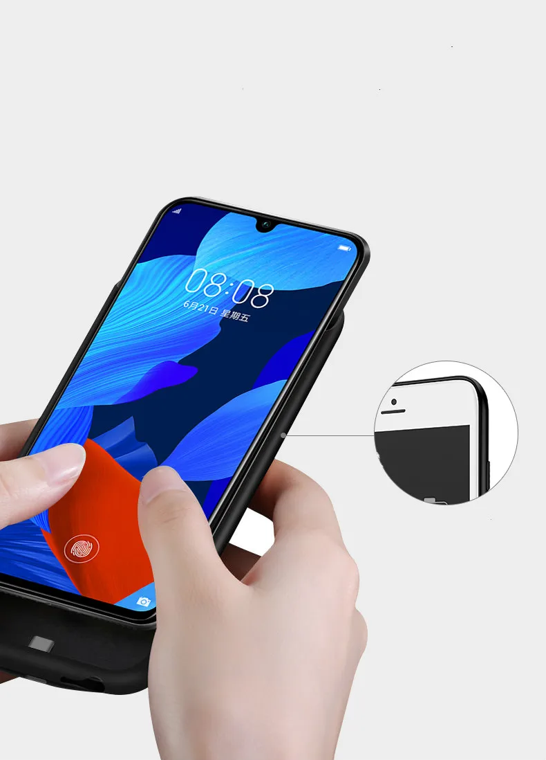 6800 мАч зарядное устройство чехол для huawei nove5 power Bank чехол тонкий внешний пакет резервного копирования зарядное устройство чехол для huawei nove5