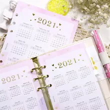Carnet de notes à feuilles mobiles, planificateur, Index, 6 trous, séparateur A5/A6, Pages, artisanat en papier pour Scrapbooking, 2021 2022