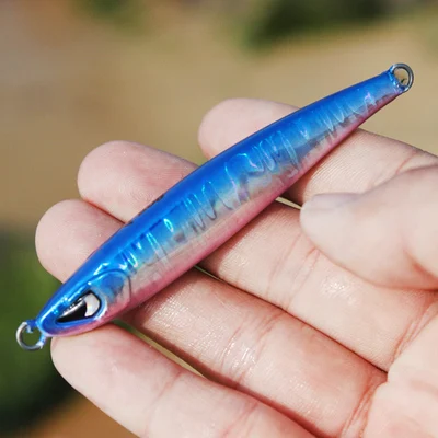 FUNADAIKO свинцовый джиг isca искусственный рыболовный джиг приманки 3d глаза металлический джиг приманка Мормышка, приманки для рыбалки медленный джиг 40 г 60 г - Цвет: blue pink