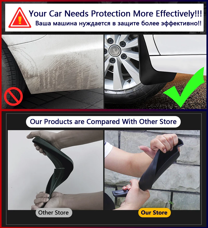 J&J AUTOMOTIVE Set 4 Parafanghi Paraspruzzi Per Kuga 2 (2012-2019) - Kit Di Protezioni, Fissaggio A Vite, Senza Foratura - 5