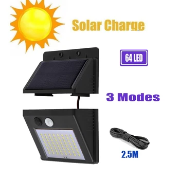 

64/30 LED Solar Light Solar Power PIR Motion Sensor Wall Light Waterproof IP65 Outdoor Security Lamp Garden Street Lights option