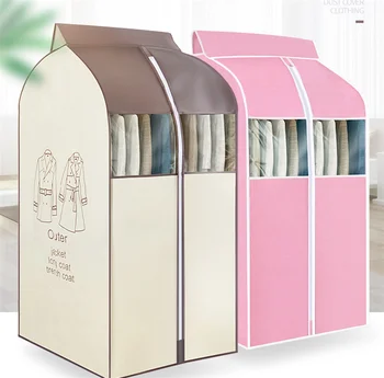 

Non-woven Clothing Dust Cover Wardrobe Hanging Clothing Suit Bag Clothes Protector Case Home Storage Bag Case Organizer