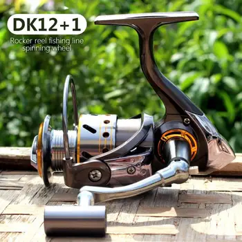 

Fishing Reel Spinning Portable Practical Mirror Gray Metal DK 12+1 Spool Gear Seawater Fishing Wheel Fishing Reel
