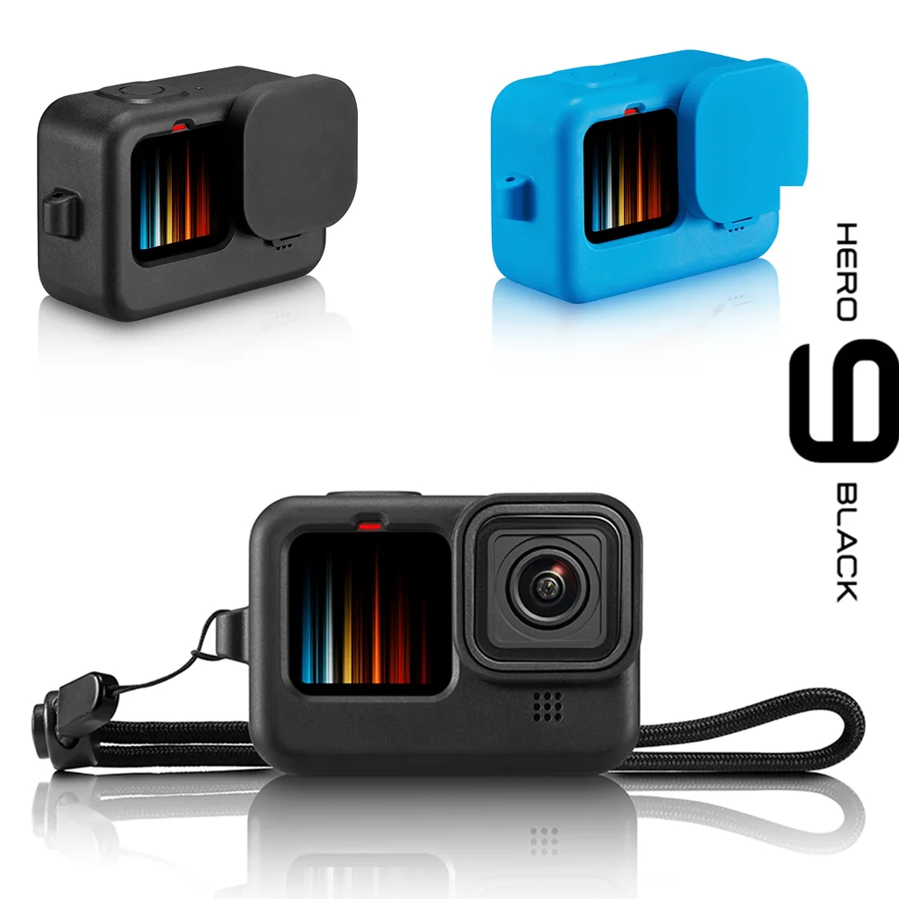 Gopro Hero 11 10 9 용 Go pro Hero 12 용 검정색 소프트 실리콘 케이스 실리콘 보호용 풀 커버 쉘 카메라 액세서리