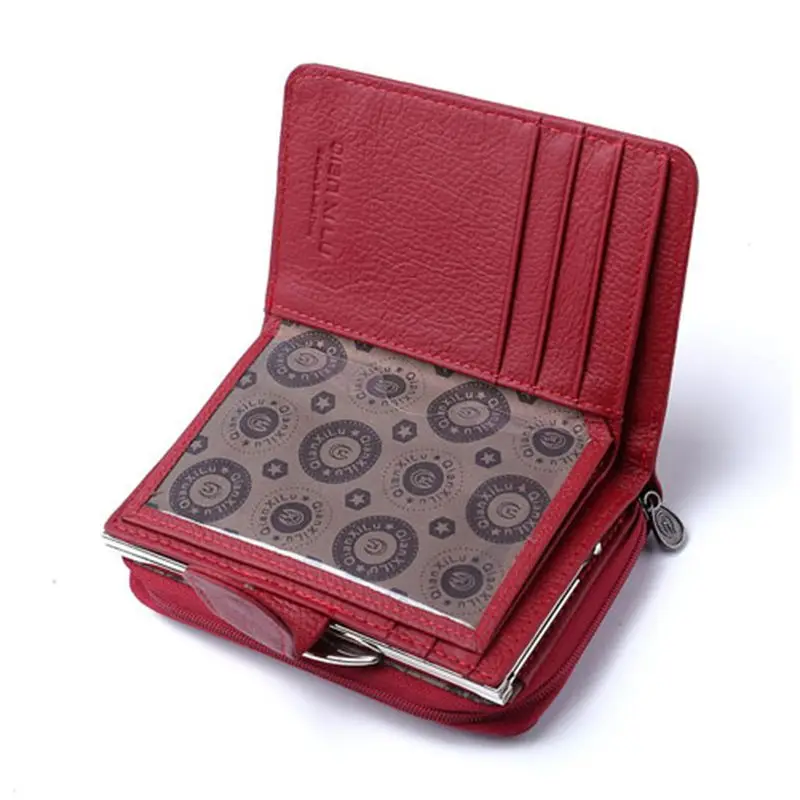 Qian Xi Lu women's wallets Cortex zipper and hasp purses (Red)12.5*8.5*4cm Qian Xi Lu women's wallets Cortex zipper and hasp purses (Red)12.5*8.5*4cm