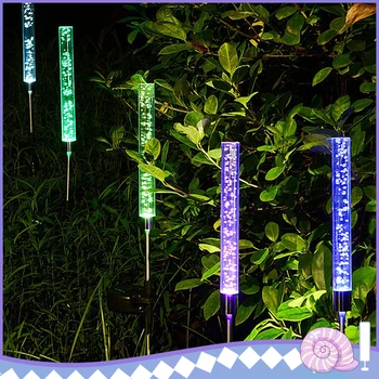 

2pcs/set Garden Solar Lights Outdoor RGB Multicolor Solar Acrylic Bubble Solar Powered Garden Patio Backyard Pathway Decoration