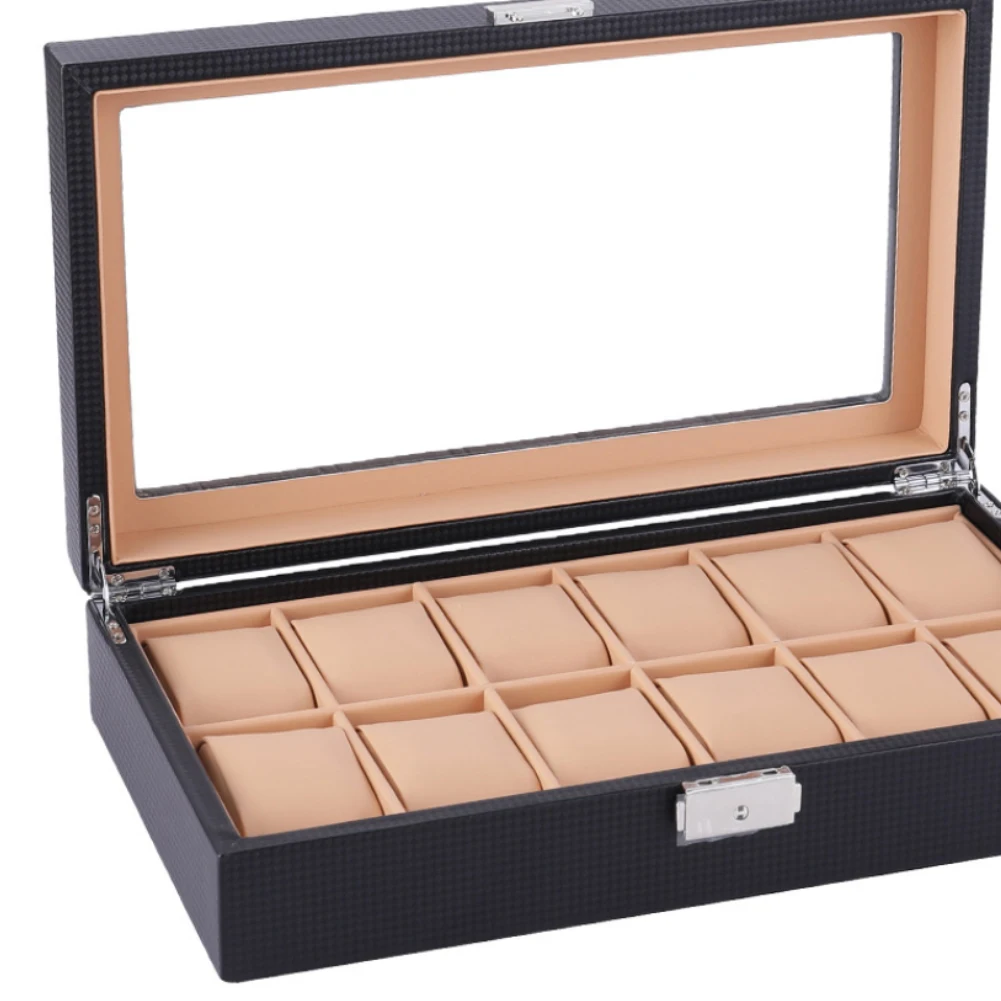 Faux Leather 12 Slots Watch Boxes Wrist Watches Holder Display Storage Box Jewelry Organizer Storage Boxes Watches Accessories