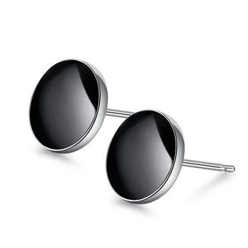 

Black Spot Stud Earrings For Men Women 925 Sterling Silver Earrings Brincos Jewelry