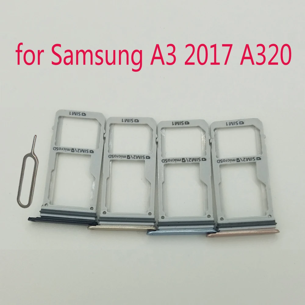 For Samsung Galaxy A3 A320 A320F A320Y Original Phone Housing New SIM Tray Adapter Micro SD Card Tray Holder Slot