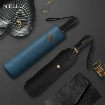 

10 bone umbrella hand open folding vinyl men's business umbrella to increase reinforcement windproof sunscreen umbrella spot
