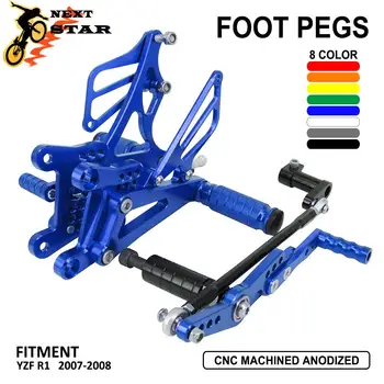

For YAMAHA YZF R1 YZF-R1 YZFR1 2007 2008 07 08 Motorcycle CNC Adjustable Foot Pegs Footpeg