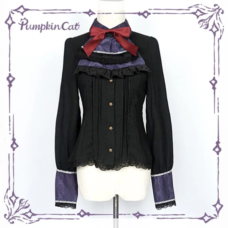 

Lolita top Fresh sweet kawaii girl peter pan collar victorian shirt loose gothic lolita shirt loli cos lolita top cute girl