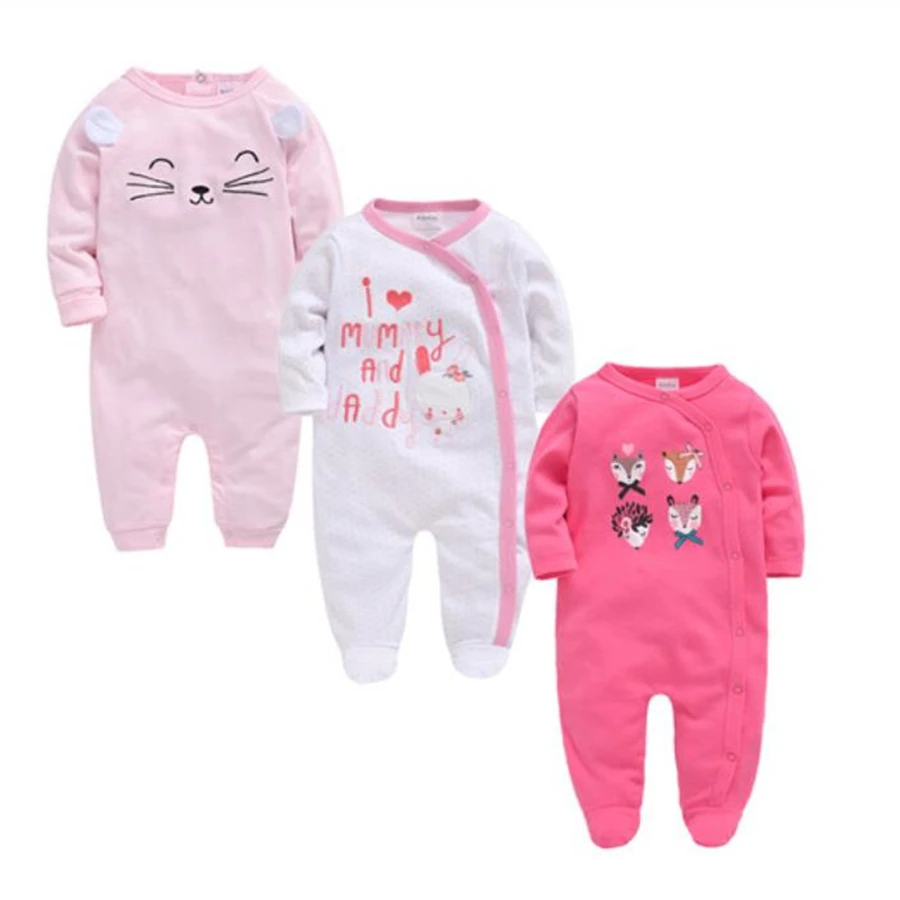 Baby Girl Romper New Born Onesies Cartoon Baby Rompers Infant Baby Clothes Long Sleeve Newborn Jumpsuits Baby Boy Pajamas - Color: 333435