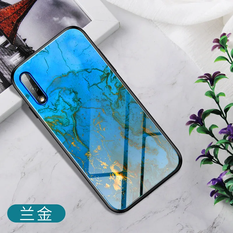 Чехол из закаленного стекла для huawei Nova 5 5i Honor 9X 9X Pro Honor 20 Feather Print Cover для huawei P30 P30 Pro mate 20 20X20 Pro
