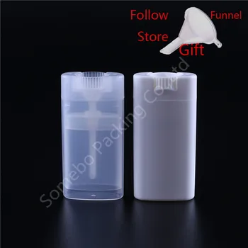 

500Pcs/lot PP deodorant Containers Solid 15g Plastic Bottles Empty DIY Oval Lip Balm Tubes Deodorant Clear White container