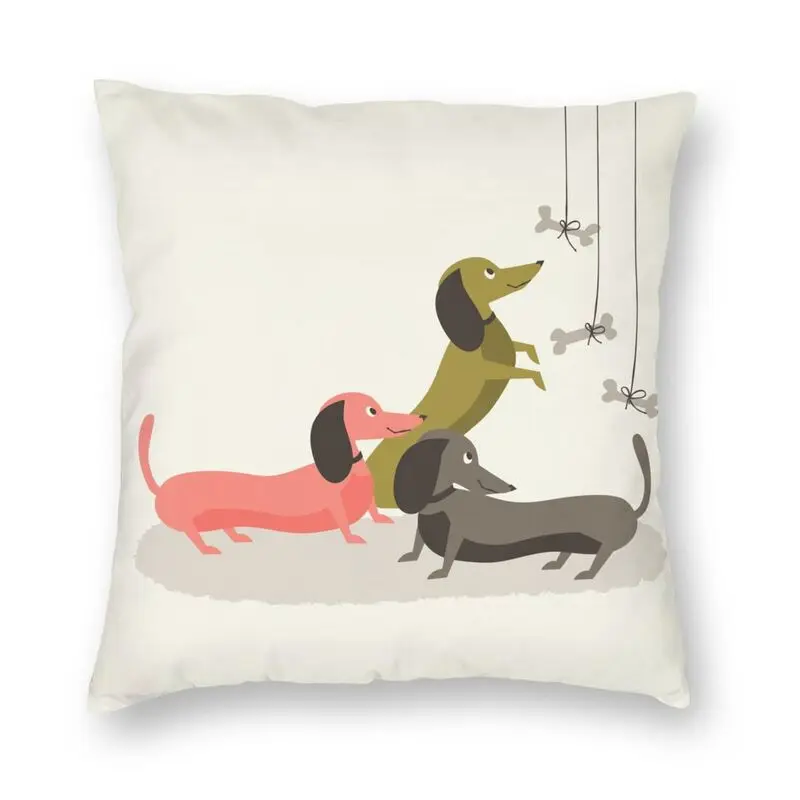 

Darling Dachshund Trio Pillow Case 40x40cm Home Decoration Dog Lover Animal Puppy Sofa Cover Nordic Cushion Cover Car Pillowcase