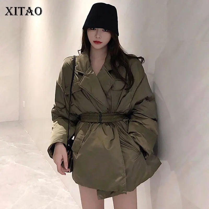 XITAO Бандажное модное женское пуховое пальто 2019 зимнее с длинным рукавом широкая