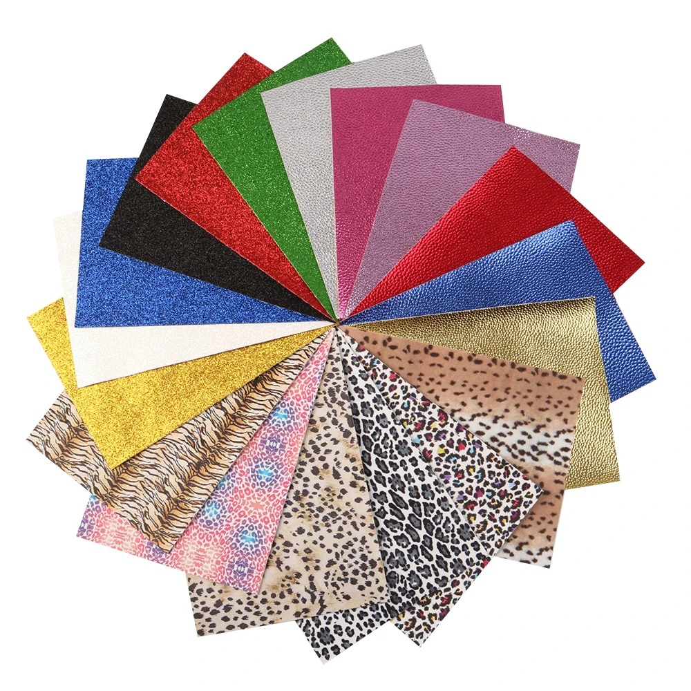 

David accessories A5 Size 18Pcs/set 20*34cm Multi-material Faux Synthetic Leather Patchwork Hair Bow Earrings Making,1Yc7996