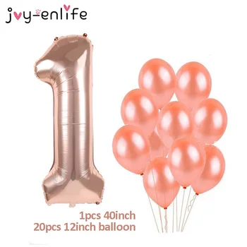 

Rose Gold Happy Birthday Number Balloons Latex Balloons 1st 18 21 30 40 50 Number Balloon Adult 30 Year Old Birthday Party Decor