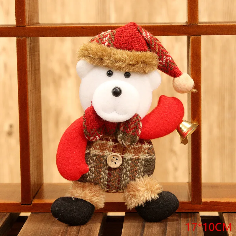 Год, милые рождественские куклы Санта-Клаус/снеговик/Лось Noel, Рождественское украшение для дома, Рождественский Navidad, детский подарок - Цвет: Bear